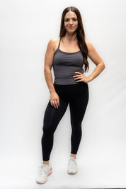CORE CROP SINGLET BRA GREY