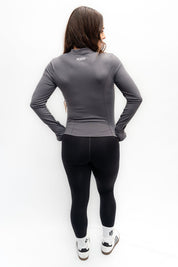 PEACHY CROP ZIP GREY